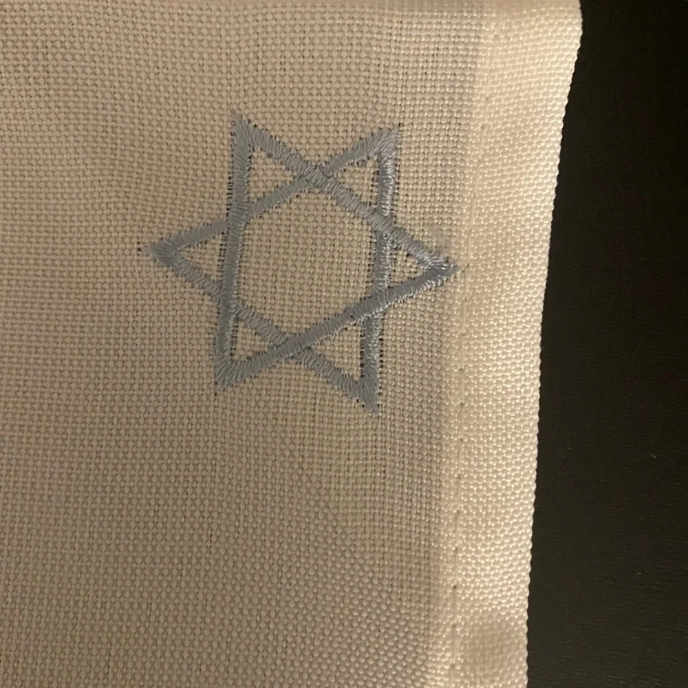 Star Of David Menorah Dreidel Candelabra Silver Ridgefield Home Napkins Set Of 6
